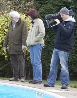 Gordon Ramsey's the F-Word wanted to come film the raising of kobe beef but were also intrigued with swimming pigs so our Berkshires put on a show for them