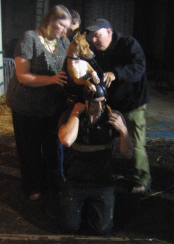 Adjusting Zuko's Harness