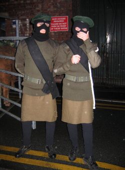 At dress rehearsal we had a visit from the Manchester Police. They were concerned about guys in IRA uniforms hanging around the back of the Manchester Opera House --- with a bull.