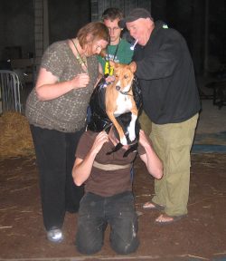 Matthew Barney will be on the stage with Zuko in a harness over Matthew's head.
