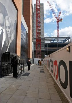 Grzegorz taking Ross for a short walk in the City of Manchester.