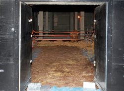 An empty art gallery (we were told) beneath the Manchester Magistrates' Court.