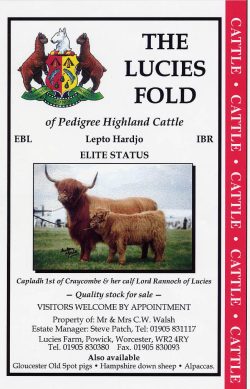 In cleaning up some old paperwork, I found this colour proof of our advertisement in the 1997 issue of the Three Counties Agricultural Show programme. I am now on the quest to find the original of this photograph of Lord Rannoch with his mother.