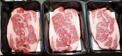 Freshly-cut pieces of Australian Wagyu beef