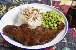 Made with Scottish | Kobe beef cut 8mm thick. Marinated in teriyaki sauce, and then cooked quickly on the grill.