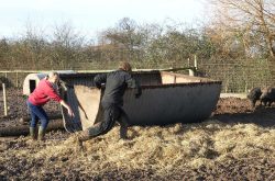 It's called a Pig Arc, but it's supposed to go the other way around. Cathy supervising, as Kalvin is running.